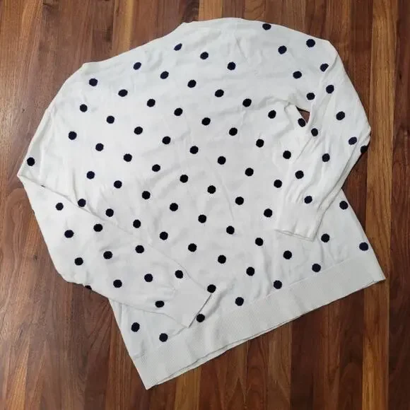 Southern Tide Rebecca Dot Crew Neck Cotton Cashmere Blend Sweater Size L… - Picture 3 of 6